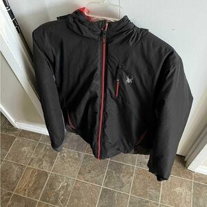Spyder Black Jacket with Red Trim